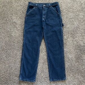 Wrangler Men's 32x32 Carpenter Jeans Workwear Dark Wash Denim Relaxed